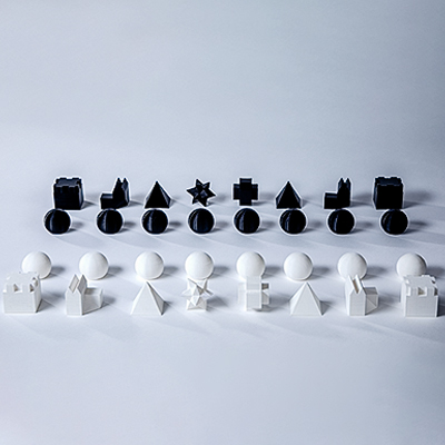 Chess Set Modern Black White